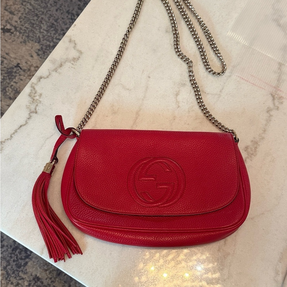 Gucci Red Crossbody Bag with Tassel